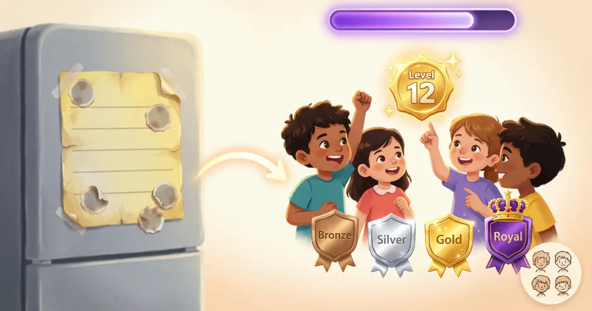 لماذا نقاط الخبرة والمستويات أفضل من لوحات الملصقات: علم التلعيب للأطفال